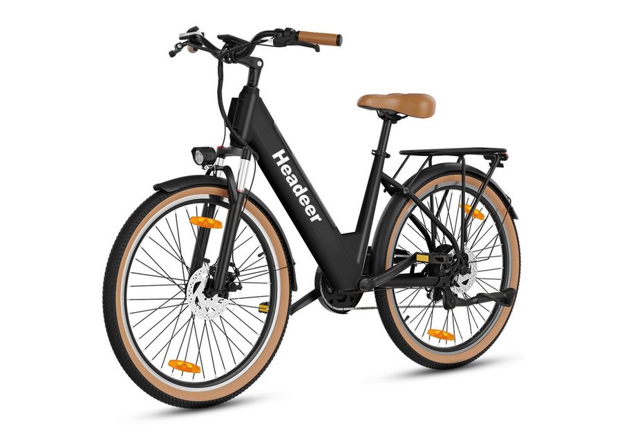 Vankel E-Bike Cityrad Herren u. Damen E-Citybike 26 Zoll 250W 648Wh 120km Tiefeinsteiger, 7 Gang Shimano, Kettenschaltung, Heckmotor, 648 Wh, City-Komfort für Pendelweg und Einkauf mit bis zu 120 km Reichweite