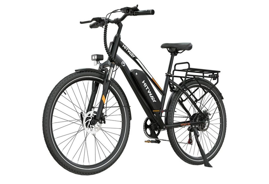 HITWAY E-Bike Cityrad 28 Zoll Elektrofahrrad für Damen Herren bis 50-100km 13Ah Akku, 7 Gang shimano shimano Schaltwerk, Kettenschaltung, Heckmotor, 468 Wh, Pedelec E-Citybike für Erwachsener 170-190cm, mit Schloss, Pumpe
