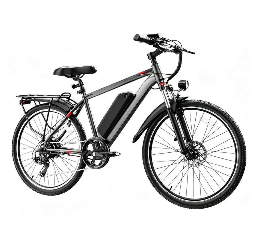 Vankel E-Bike Mountainbike 26 Zoll für Damen und Herren, 720 Wh, bis zu 120 km, App, Kettenschaltung, Heckmotor, 720 Wh, Für Alltag und Touren mit Federgabel, Display und Scheibenbremsen