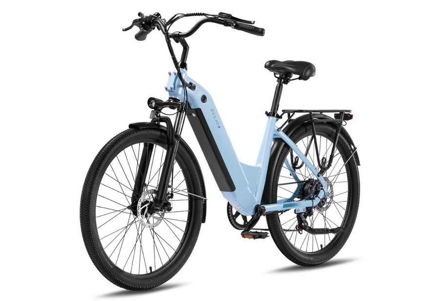 Vankel E-Bike Cityrad e bike für herren 26 zoll 18.2AH 36V 655WH damen 120km Elektrofahrrad, Kettenschaltung, Heckmotor, 655 Wh, (Beleuchtungsset mit Batterieladegerät, Batterieschlüssel, Werkzeug), Komfortables Stadtrad mit Scheibenbremsen & 26" Bereifung für Pendler
