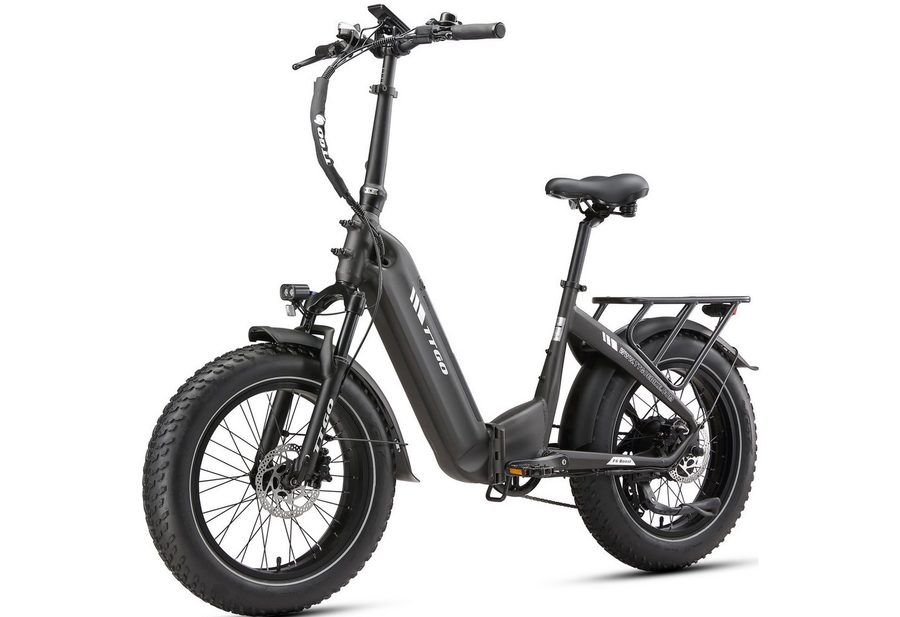 Vankel E-Bike Klapprad 20x4 Zoll, 70Nm, 860Wh, 140km, Drehmomentsensor, max. 150kg, 7 Gang SHIMANO, Kettenschaltung, Heckmotor, 870 Wh, (klappbar, LCD-Farbdisplay, hydraulische Scheibenbremsen), faltbar, Federgabel mit Lockout, Elektrofahrrad, Pedelec