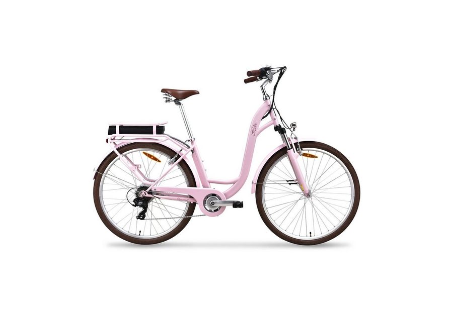 VECOCRAFT E-Bike Cityrad HEBE elektrofahrrad citybike ebike damen 28 zoll, 7 Gang Shimano, Kettenschaltung, Heckmotor, 360 Wh