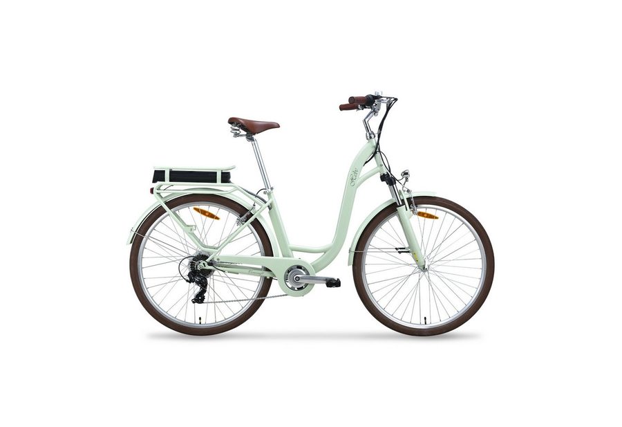 VECOCRAFT E-Bike Cityrad HEBE elektrofahrrad citybike ebike damen 28 zoll, 7 Gang Shimano, Kettenschaltung, Heckmotor, 360 Wh