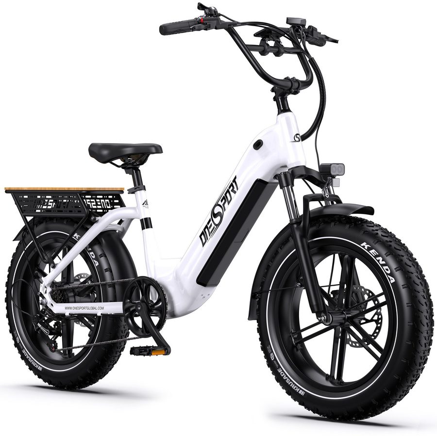 Onesport E-Bike Cityrad Damen u. Herren 204,0 Zoll E-Fahrrad 864WH Pedelec, 48V 18AH 130 km, Kettenschaltung, Heckmotor, 864 Wh, (Beleuchtungsset mit Batterieladegerät, Batterieschlüssel, Werkzeug), E-Bike mit hydraulischen Bremsen, 20" Fat-Reifen & App-Steuerung
