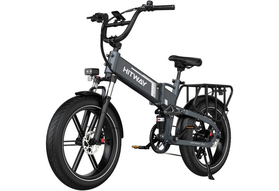HITWAY E-Bike Mountainbike 20*4,0 zoll E-Faltrad mit Samsung-Akku max. 120km, 7 Gang shimano shimano Schaltwerk, Kettenschaltung, Heckmotor, 720 Wh, (1 tlg), mit Doppelte Stoßdämpfung, hydraulische Bremsen, APP-Funktion