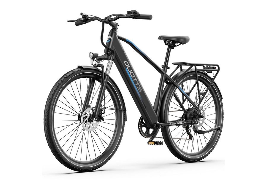 DUOTTS E-Bike Mountainbike Herren Damen E-Citybike 28 Zoll 250W 468Wh 90km Scheibenbremse, Kettenschaltung, Heckmotor, 468 Wh, (Beleuchtungsset mit Batterieladegerät, Batterieschlüssel, Werkzeug), E-Bike mit Scheibenbremsen, Federgabel & 27,5" pannensicheren Reifen