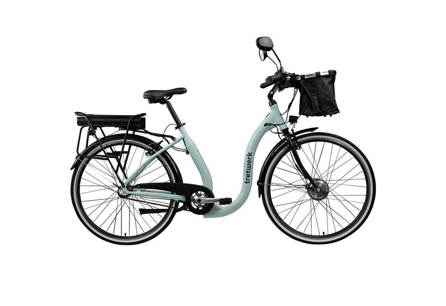 Tretwerk E-Bike Cityrad Linea, 3 Gang, Nabenschaltung, Frontmotor, 374 Wh, tiefer Einstieg