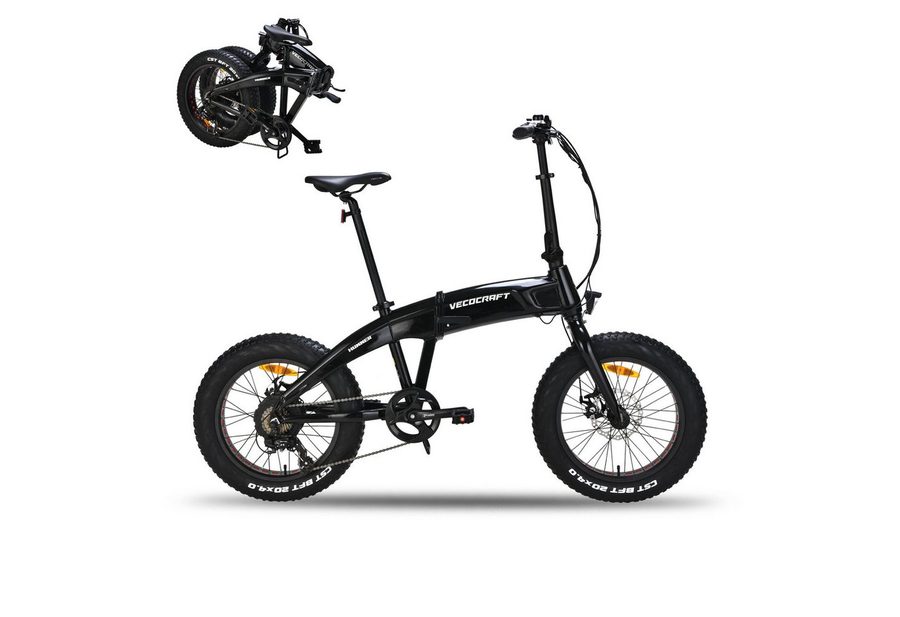 VECOCRAFT E-Bike Klapprad Klapprad  20*4,0 Zoll Fatbike,48V 10Ah faltbares Citybike,Damen Herren, 8 Gang Shimano, Heckmotor, 480 Wh, (Falt-E-Bike Erwachsene), 85KM, Faltrad Elektrofahrrad, Falt-E-Bike Erwachsene für Damen Herren
