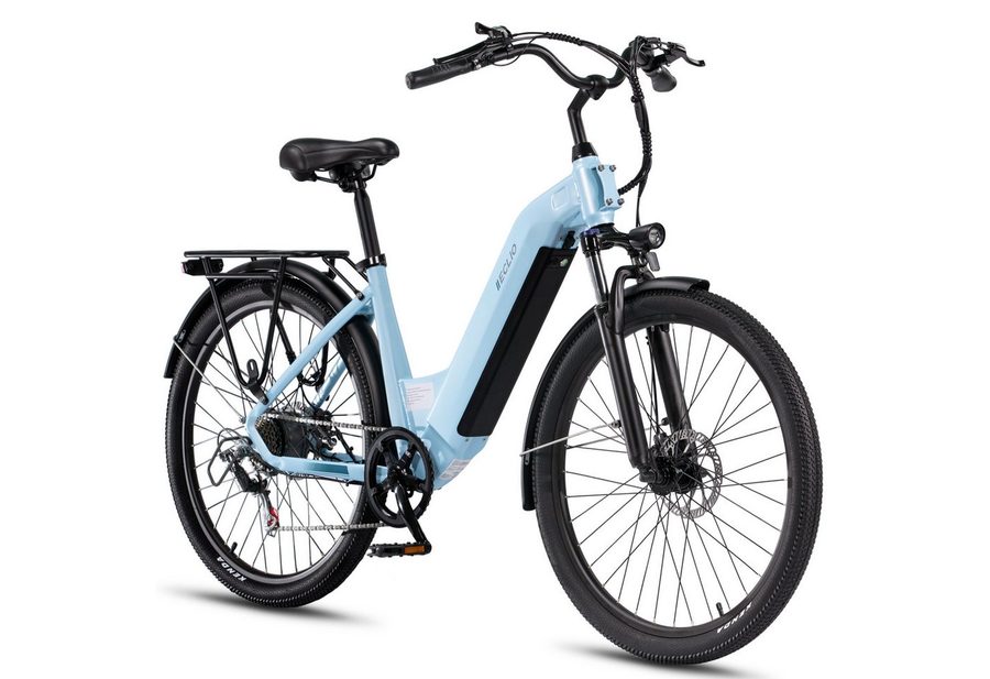 Vankel E-Bike Cityrad e bike für herren 26 zoll 18.2AH 36V 655WH damen 120km Elektrofahrrad, Kettenschaltung, Heckmotor, 655 Wh, (Beleuchtungsset mit Batterieladegerät, Batterieschlüssel, Werkzeug), Komfortables Stadtrad mit Scheibenbremsen & 26" Bereifung für Pendler