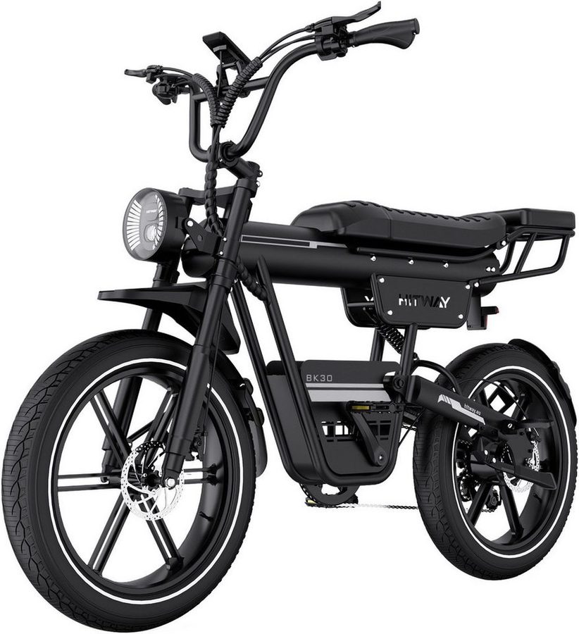 HITWAY E-Bike Mountainbike 20*4,0 Zoll Elektrofahrrad EMTB Pedelec mit 48V 23,4Ah Akku bis 180km, 7 Gang shimano, Kettenschaltung, Heckmotor, 1123,2 Wh, E-MTB Pedelec mit APP NFC