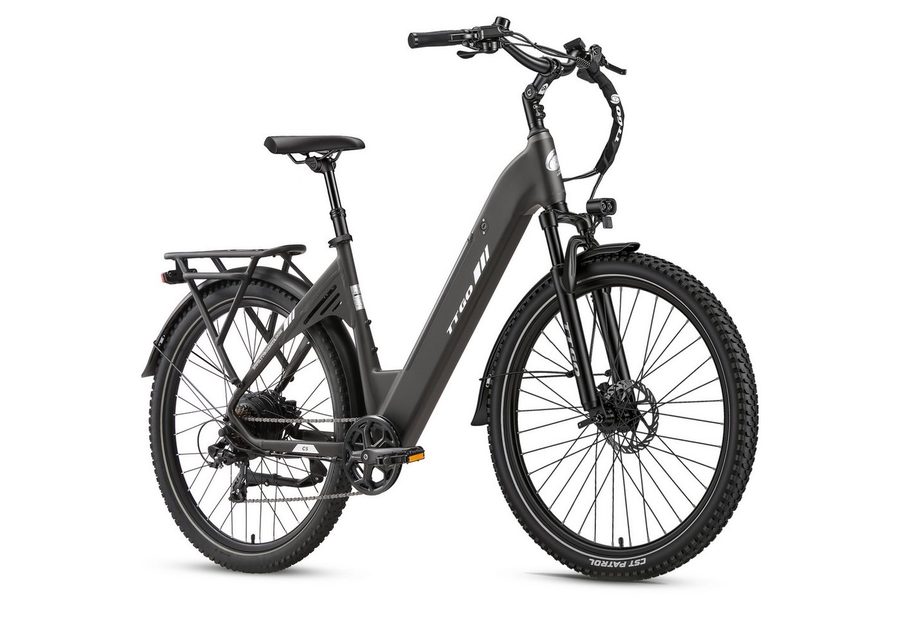 Vankel E-Bike Cityrad 28 Zoll, 70Nm, 648Wh bis zu 110km, Trekkingrad, Tiefeinstieg, 7 Gang Shimano, Kettenschaltung, Heckmotor, 648 Wh, (Farb-LCD, Zoom Federsattelstütze, Drehmomentsensor), Elektrofahrrad für Damen Herren, Alltag Pedelec, Hydr. Bremse