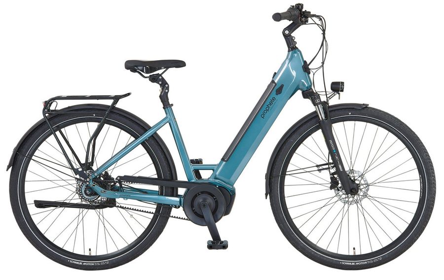 Prophete E-Bike Trekkingrad Geniesser 5.0 mit Gates Riemenantrieb, 7 Gang Shimano Nexus Schaltwerk, Nabenschaltung, Mittelmotor, 540 Wh, Suntour Parallelogramm Federsattelstütze