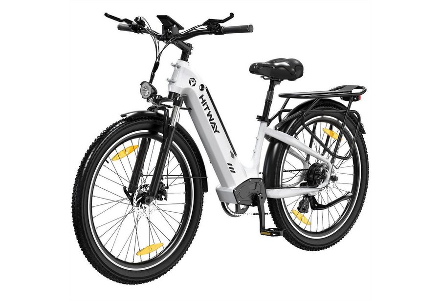 HITWAY E-Bike Pedelec 26 *3,0 zoll Elektrofahrrad mit Samsung 48V18Ah Akku bis zu 120km, 7 Gang shimano shimano Schaltwerk, Kettenschaltung, Heckmotor, 864 Wh, StVZO Pedelec, Tiefeinstieg für Damen Herren mit APP Funktion