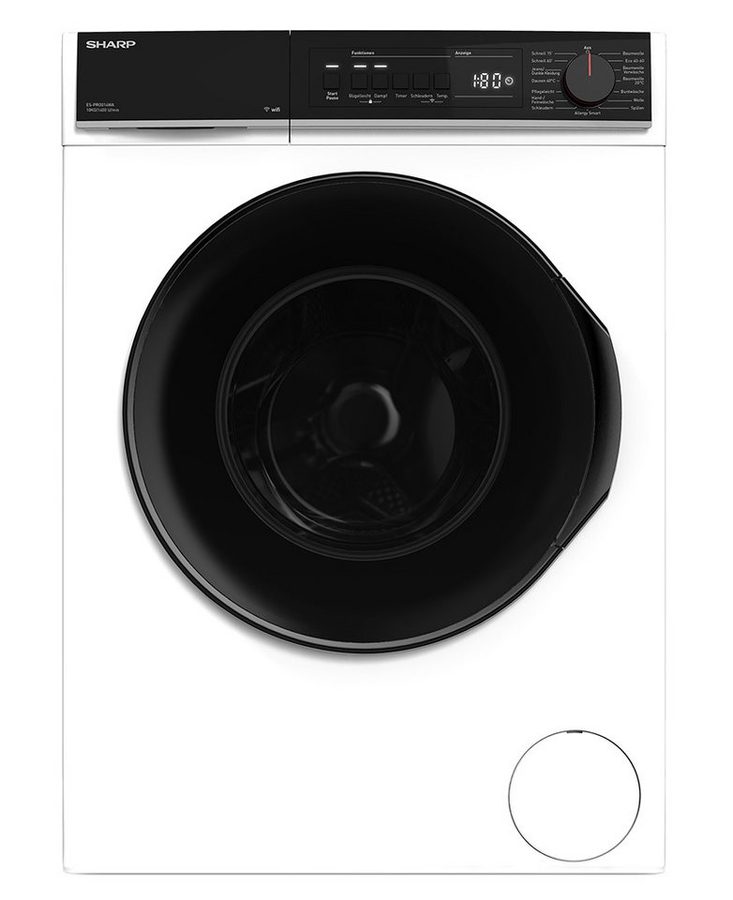 Sharp Waschmaschine ES-PRO014WA-DE, 10 kg, 1400 U/min, Schaumschutz, WaveCabinet, Einfaches Bügeln, WIFI App Steuerbar von Sharp
