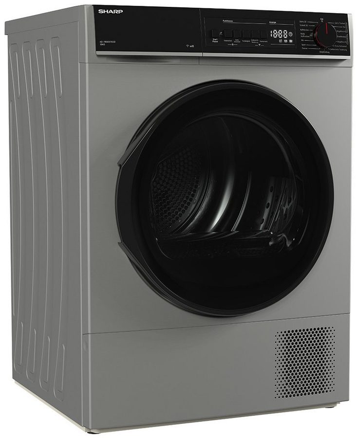 Sharp Wärmepumpentrockner KD-PRO0S7GSD-DE, SoftTouch-Bedienung mit LED-Display, Trommelbeleuchtung, WiFi von Sharp