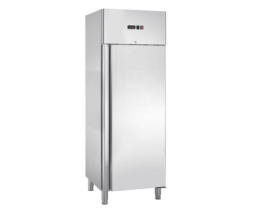 GastroHero Gefrierschrank Tiefkühlschrank - 429 L - Edelstahl - GN 1/1 - Profi Gewerbe Tiefkühl SNACKH400BTV, 201 cm hoch, 68 cm breit, LED-Beleuchtung, digitales Thermostat, wechselbarer Türanschlag