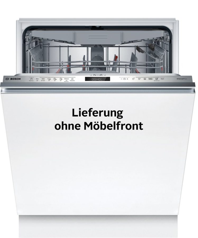 BOSCH vollintegrierbarer Geschirrspüler Serie 6 SMD6ECX21E, 14 Maßgedecke, Automatische Türöffnung für Effizienz, flexible Körbe & Schubladen