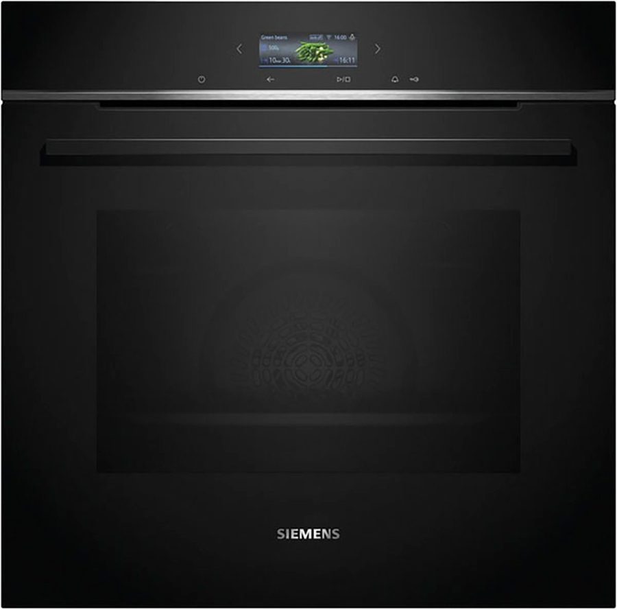 SIEMENS Backofen iQ700 HB734G1B1, mit Teleskopauszug nachrüstbar, ecoClean, Air Fry Funktion für knusprige Ergebnisse & Schnellaufheizungung