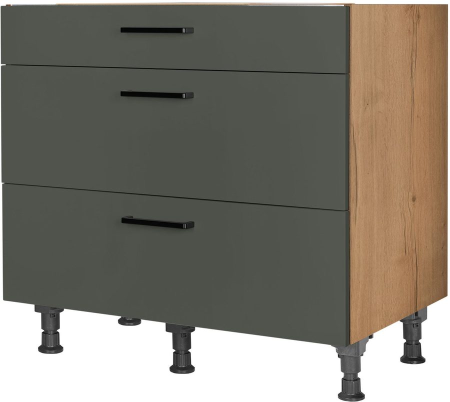 nobilia® Kochfeldumbauschrank "Easytouch", vormontiert, mit Schubkasten und Auszügen, in den Breiten 60 und 90 cm