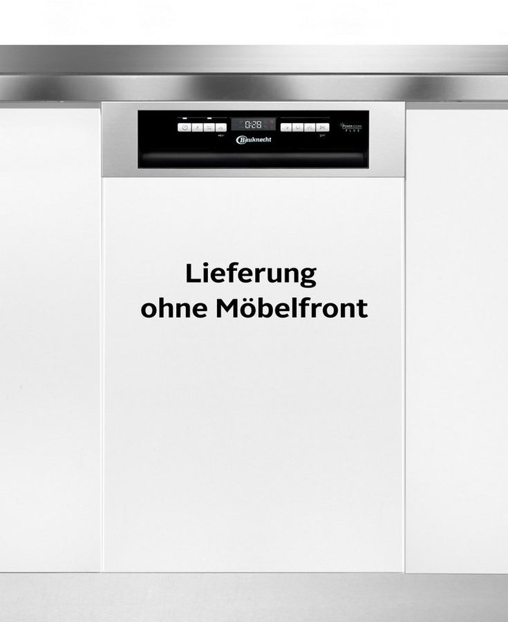 BAUKNECHT teilintegrierbarer Geschirrspüler BK6PB10BS7A0, 10 Maßgedecke, PowerClean Hochdruckdüsen – reinigt hartnäckigste Verschmutzungen