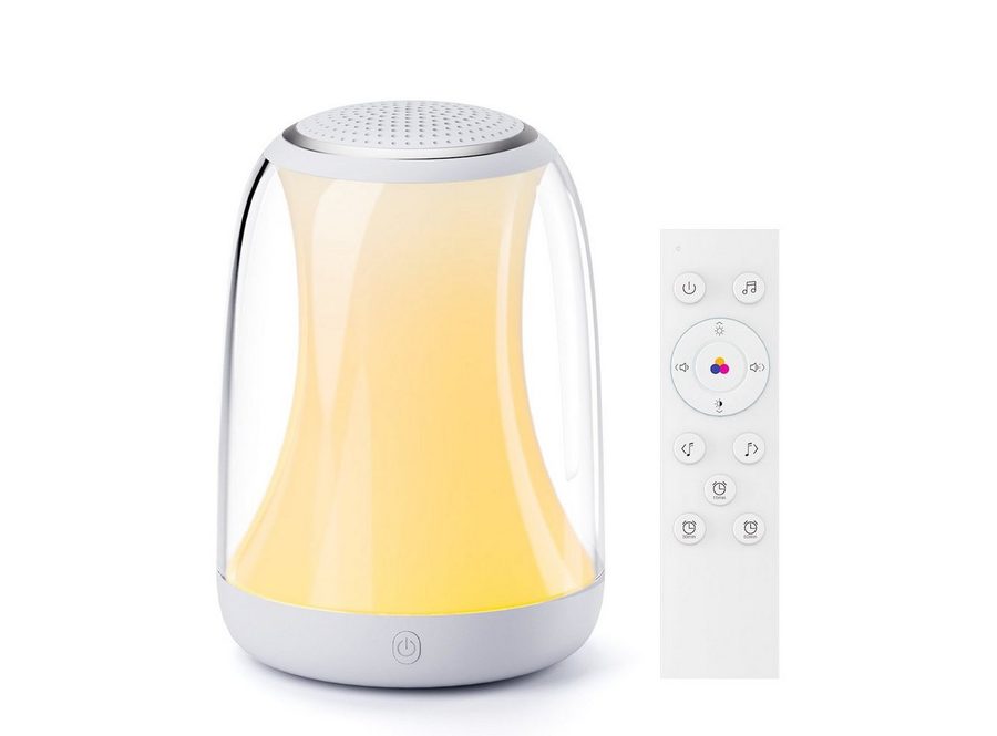 Novostella LED Nachtlicht Einschlafhilfe 27 Klänge weißes Rauschen Maschine Baby Nachtlicht, Farbwechsler, Kaltweiß, Warmweiß, RGB, Baby Einschlafhilfe mit Fernbedienung von Novostella
