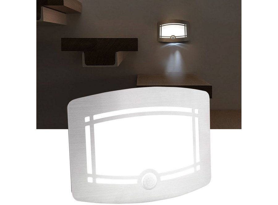 Casativo LED Wandleuchte Helle Batterie-LED-Wandleuchte 40lm Sensorleuchte Reichweite 3m, (12 LEDs, 0,9 Watt, 4000K), LED fest integriert, PIR-Bewegungssensor/Lichtsensor/15x11x4 cm/Erfassungswinkel 100° von Casativo