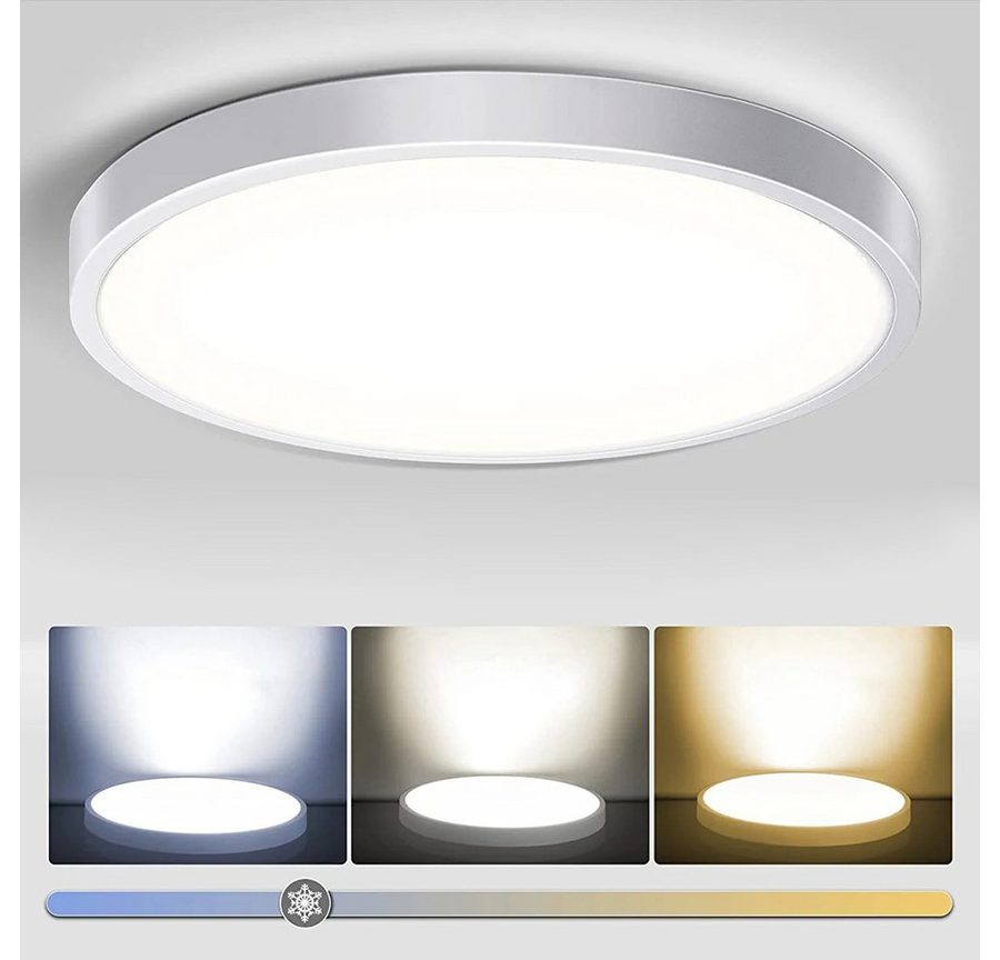 LMaxhome LED Deckenleuchte Ø23/30/40/50CM, Dimmbar Runde Ultra Dünn Deckenlampe 3 Farbtemperatur, 1 St., 24W~48W, 3000k/4000k/5000k, Memory Funktion, für Wohnzimmer Küche Büro von LMaxhome