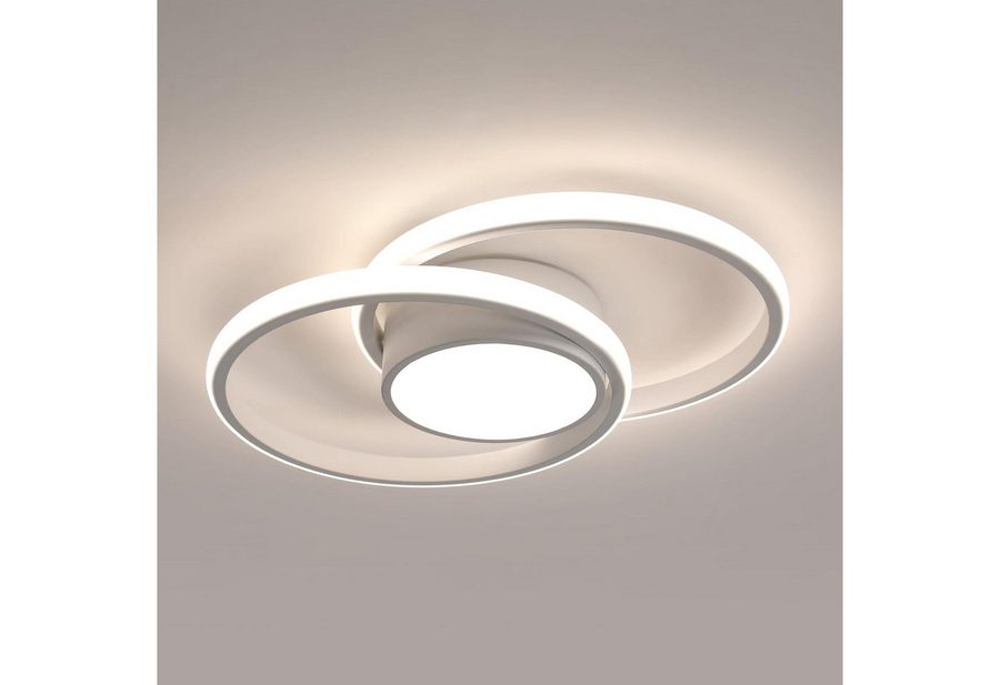 Riserva LED Deckenleuchte LED Deckenleuchte Weiß 42W 4500K Doppelring modern, LED wechselbar von Riserva