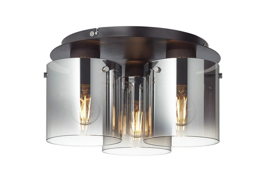 Brilliant Deckenleuchte Beth, ohne Leuchtmittel, Deckenlampe 35cm schwarz/rauchglas von Brilliant