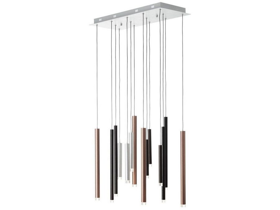 Brilliant Pendelleuchte Cembalo, LED fest integriert, Warmweiß, LED Hängelampe 14flg braun/Kaffee von Brilliant