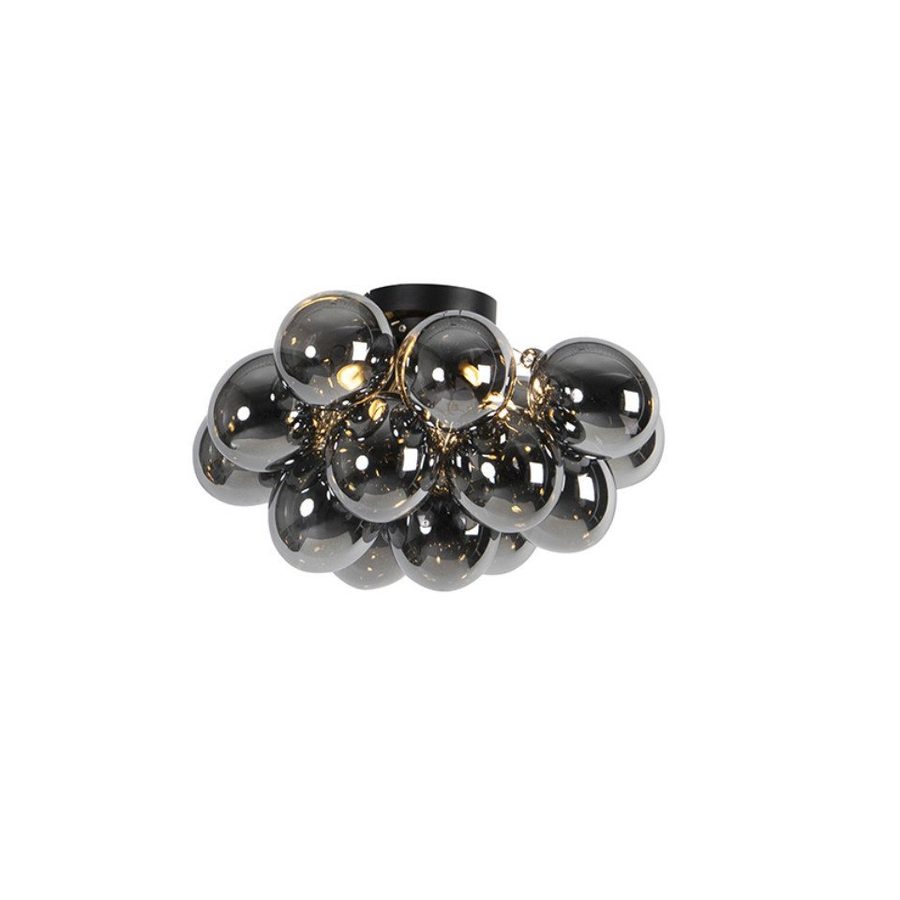 Qazqa Deckenleuchte Uvas, ohne Leuchtmittel, Warmweiß, QAZQA Deckenleuchte, g9, Schwarz, Glas, Design von QAZQA