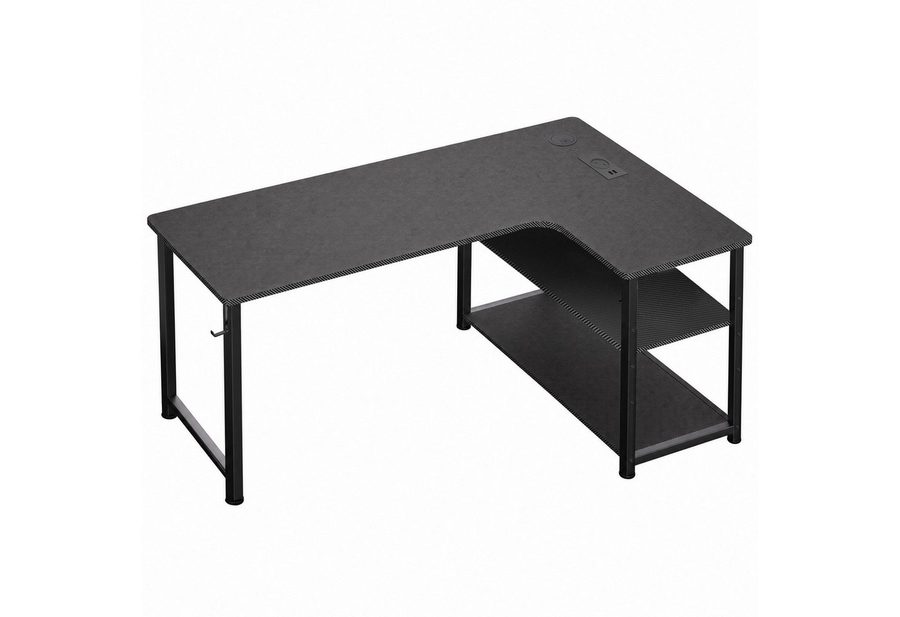 GTPLAYER Schreibtisch Gaming Tisch Eckschreibtisch mit Regal USB-Ladeanschluss und Steckdose (1 Tisch), 120/100cm Computertisch L Form, PC Tisch für Büro, Heimbüro von GTPLAYER