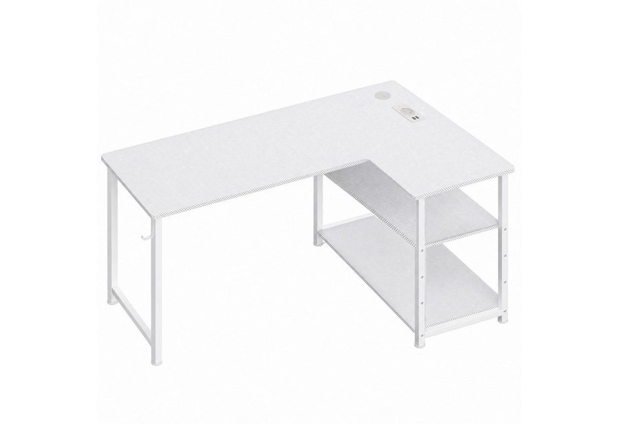 GTPLAYER Schreibtisch Gaming Tisch Eckschreibtisch mit Regal USB-Ladeanschluss und Steckdose (1 Tisch), 120/100cm Computertisch L Form, PC Tisch für Büro, Heimbüro von GTPLAYER