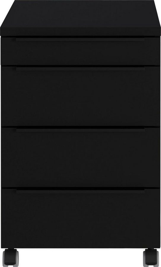 GERMANIA Rollcontainer Mailand, mit 4 Schubladen, optional mit Schubladendämpfung, 42 x 63 x 60 cm, Laufrollen, Soft Close, Metallgriffe, Made in Germany von Germania