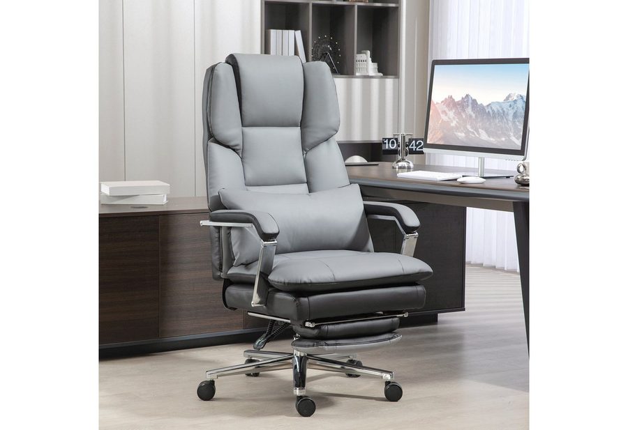 HOMCOM Bürostuhl, Ergonomischer Schreibtischstuhl mit Wippfunktion, Fußstütze von HOMCOM