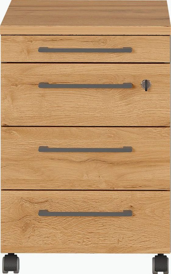 GERMANIA Rollcontainer Agenda, 42 x 61 x 49 cm, Laufrollen, Soft Close, abschließbar, Made in Germany von Germania