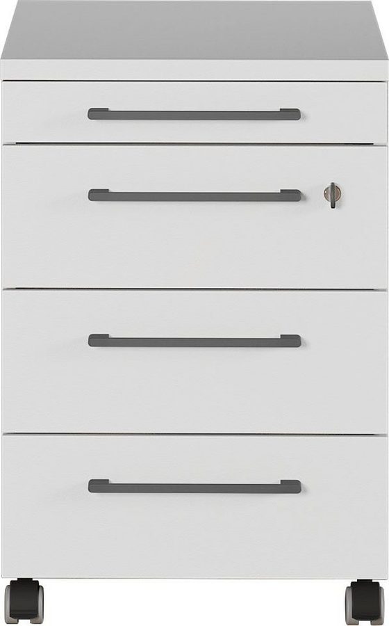 GERMANIA Rollcontainer Agenda, 42 x 61 x 49 cm, Laufrollen, Soft Close, abschließbar, Made in Germany von Germania