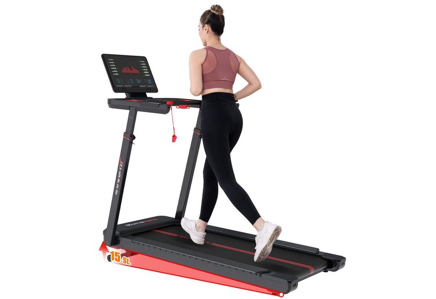 CITYSPORTS Laufband Laufband für zu Hause, Elektrischer Winkellift 15 St. mit Bosch motor, Mit Puls Max Tragfähigkeit 200kg, 3700W Motor Walking-Jogging-Pad