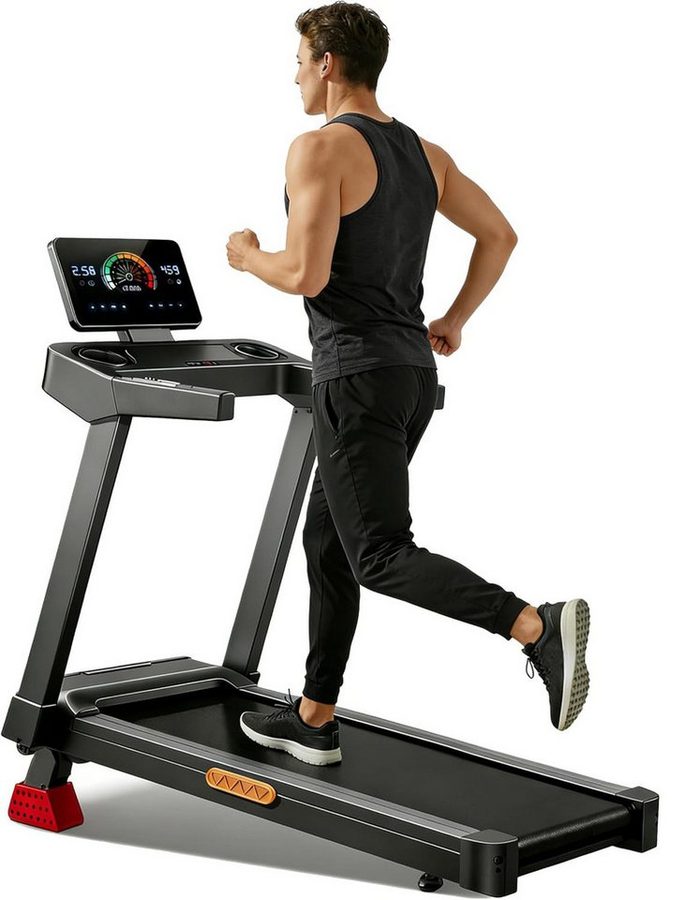 BAYMATE Laufband für Zuhause (1-14km/h, 10%-15% Steigung,107 * 40cm Lauffläche, Belastung 180kg, Hause Stumm Treadmills Mini Kleines Walking Pad Laufbänder), 3.5 PS Laufband Elektrisches LED Groß Touchscreen von BAYMATE