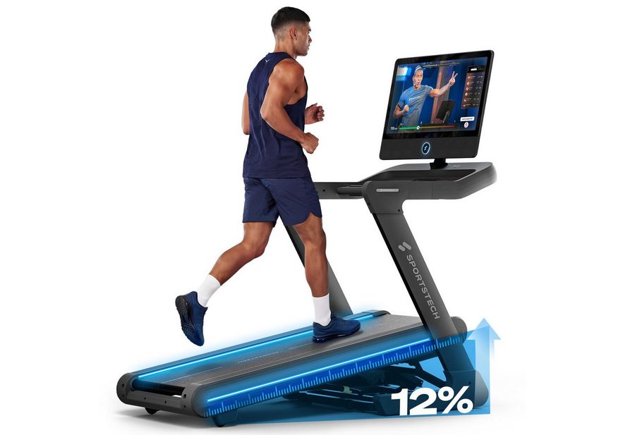 Sportstech Laufband Sportstech sTread Pro, Bis 20 km/h, 15 Steigungen, klappbar & Touchdisplay