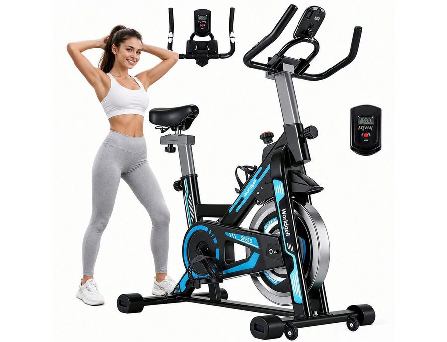 Nettlife Heimtrainer Fahrrad 150kg Magnetbremse LCD-Display verstellbarer Widerstand leises, Tablet-Halter&Einstellbarem Sitz Heimtrainer für CardioTraining von Nettlife