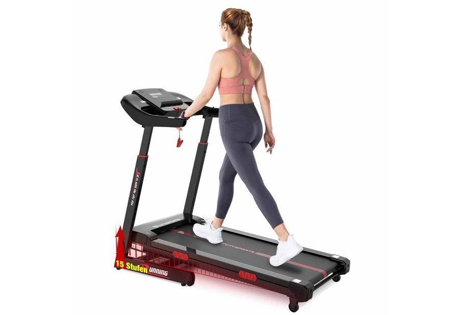CITYSPORTS Laufband Laufband für zu Hause, Elektrischer Winkellift 15 St. mit Bosch motor, Mit Puls Max Tragfähigkeit 200kg, 2200W Motor Walking-Jogging-Pad von CITYSPORTS