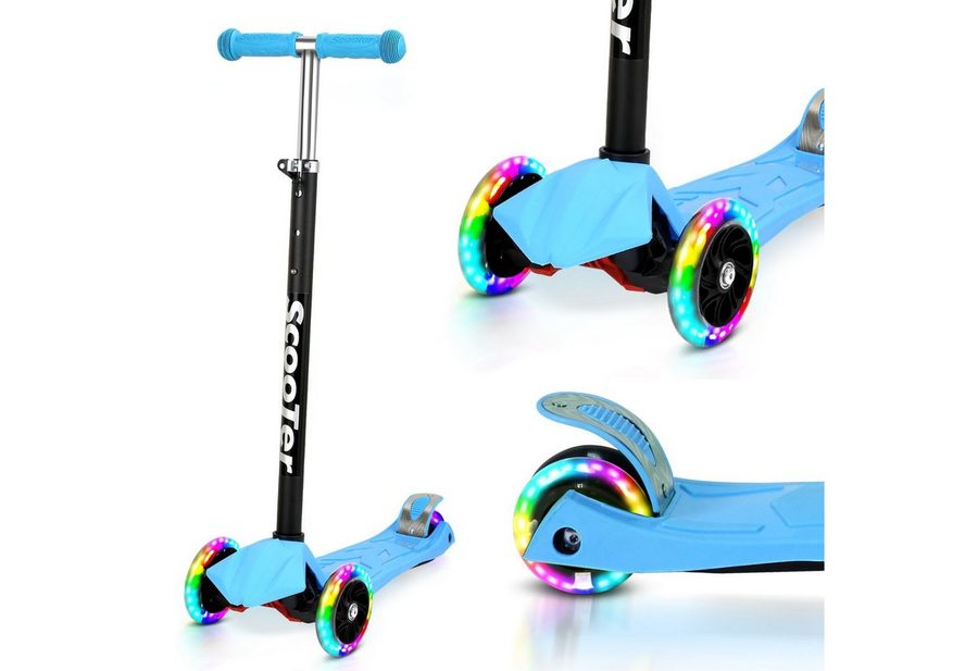 Clanmacy Scooter Kinderroller Tretroller LED-Räder bis 50 kg Höhenverstellbar von Clanmacy