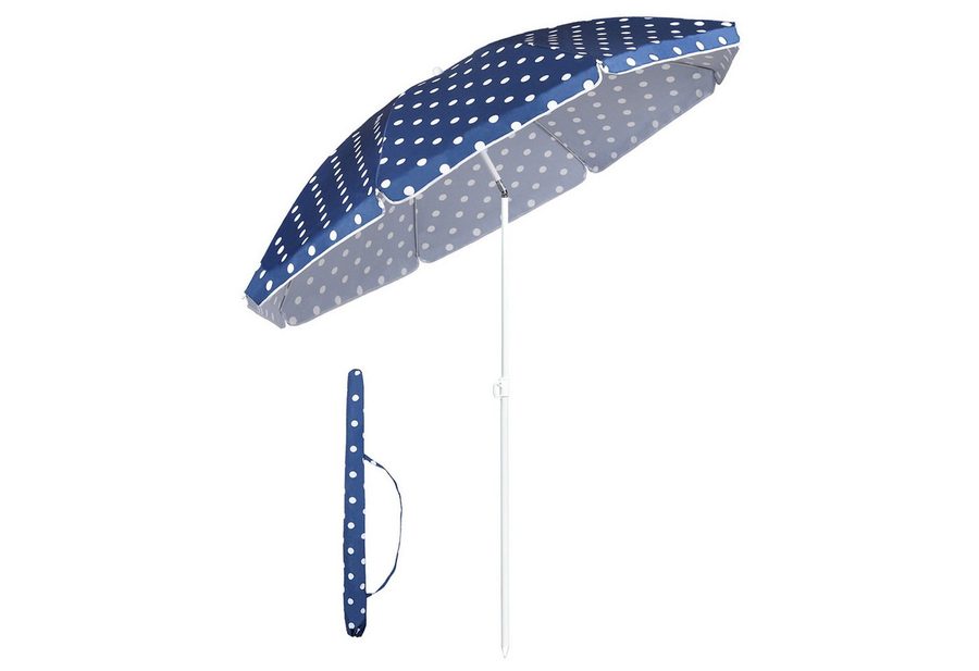 Sekey Sonnenschirm Ø 160 cm Balkonschirm Rund Strandschirm Sonnenschirm mit Schutzhülle, LxB: 160,00x160,00 cm, Neigungswinkel verstellbar, Höhe verstellbar, mit Tragetasche von Sekey