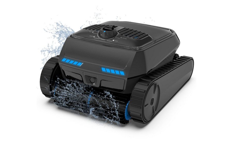 AIRROBO Poolroboter CP400lite für Boden & Wand & Wasserlinie,10400mAh,300m² Pools, (4 Motoren (2 Antriebs- + 2 Pumpen), 5-St., Geeignet für die meisten Schwimmbäder), groBer 4L Filterkorb, 150 Min Laufzeit, Zwei Jahre Garantie von AIRROBO