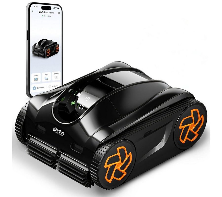 xBot Poolroboter xBot 400, Reinigt Boden, Wand & Wasserlinie, 100 % kabellos