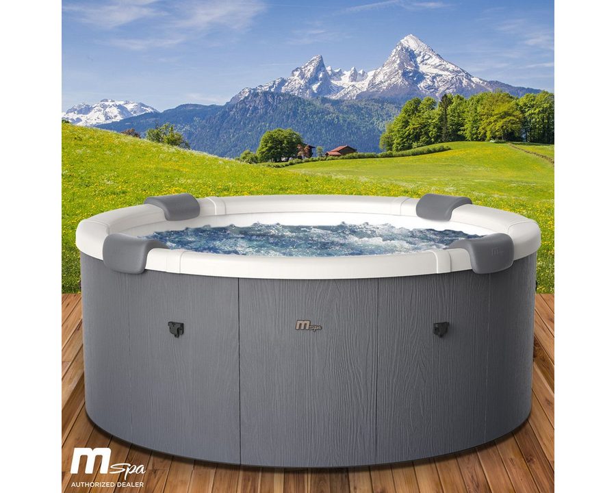 BRAST Whirlpool MSpa Denver & Rova mit Fester Außenwand, Ø182x70cm, Aufstellbecken, (Stromsparend, LED Beleuchtung), für 6 Personen, Ganzjähriger Einsatz