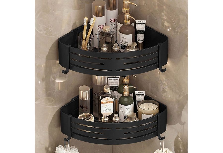 ANYSUN Duschregal Duschablage ohne Bohren Badezimmer Organizer,Badregal Duschregal, 2-tlg., Duschkörbe für Bad Küche Toilette von ANYSUN