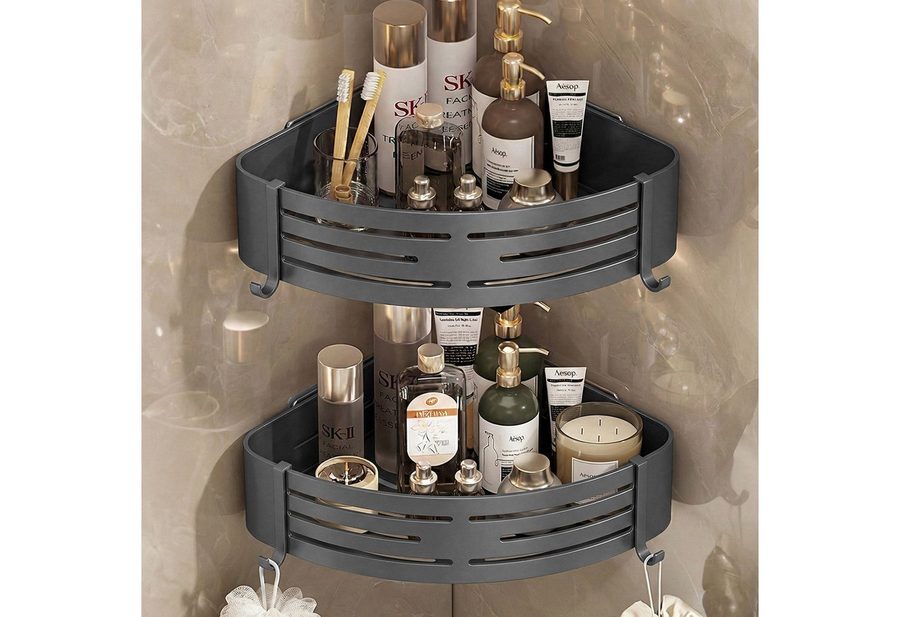 ANYSUN Duschregal Duschablage ohne Bohren Badezimmer Organizer,Badregal Duschregal, 2-tlg., Duschkörbe für Bad Küche Toilette von ANYSUN