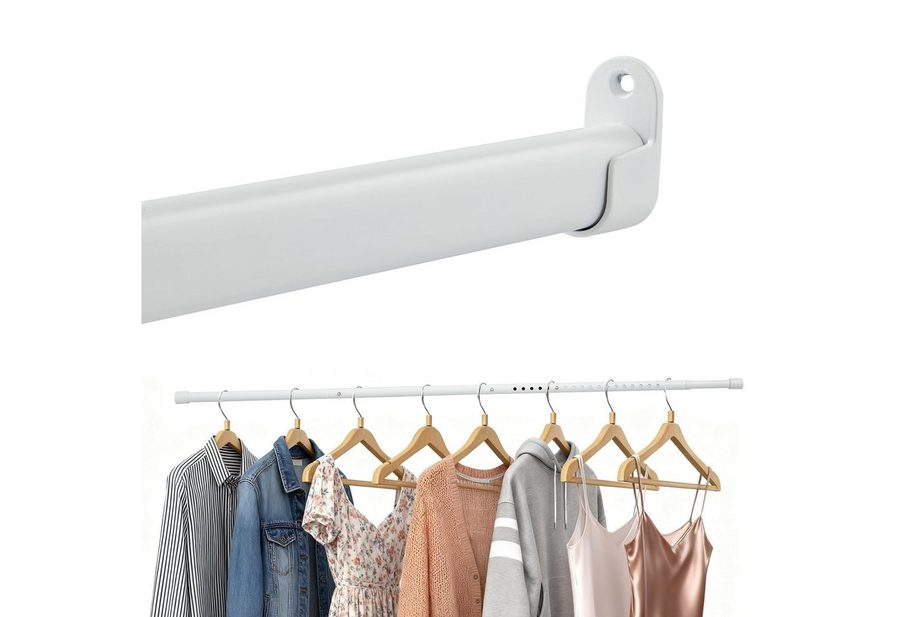 Agger Garderobenstange Kleiderstange für Schrank, Oval, Garderobenstange Wand Ausziehbar, 25mm mit 2 Halterung, für Kleiderschrank, Fenster,Verschiedene Größen von Agger
